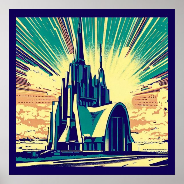 Póster Iglesia Futurista de SF 3 (Frente)