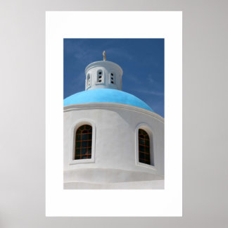Póster Iglesia griega de Santorini