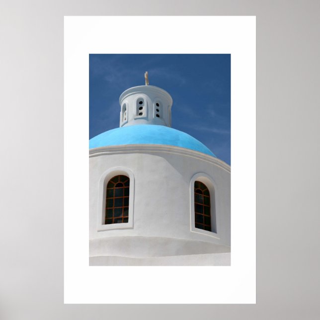 Póster Iglesia griega de Santorini (Frente)