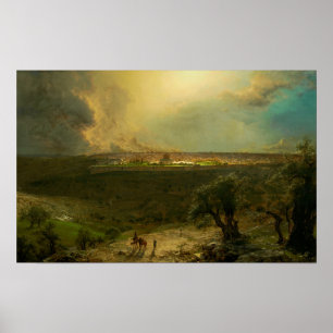 Póster Iglesia - Jerusalén desde el Monte de los Olivos