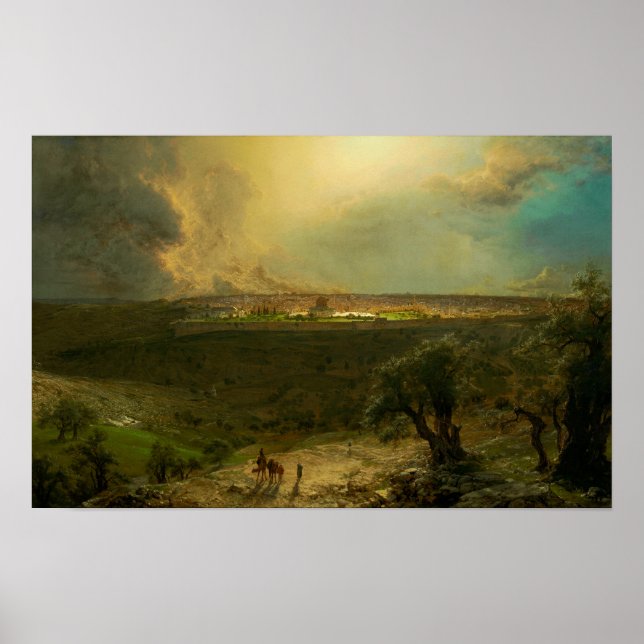 Póster Iglesia - Jerusalén desde el Monte de los Olivos (Frente)