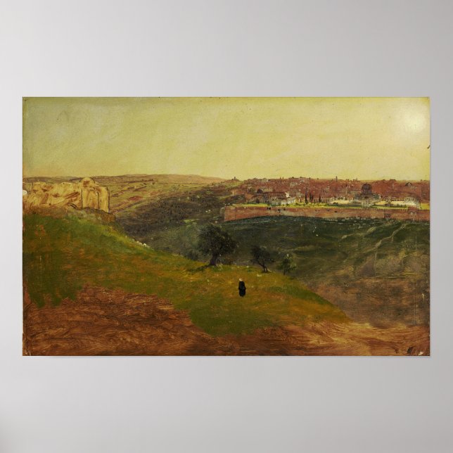Póster Iglesia - Jerusalén desde el Monte de los Olivos 1 (Frente)