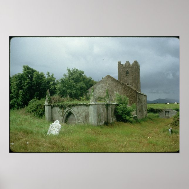 Póster Iglesia medieval y cementerio (Frente)