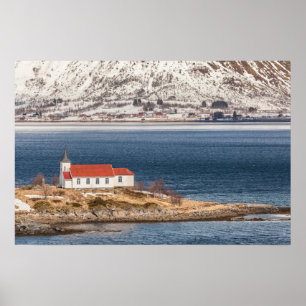 Póster Iglesia noruega de Lofoten