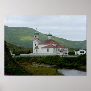Póster Iglesia Ortodoxa Rusa en Isla Unalaska