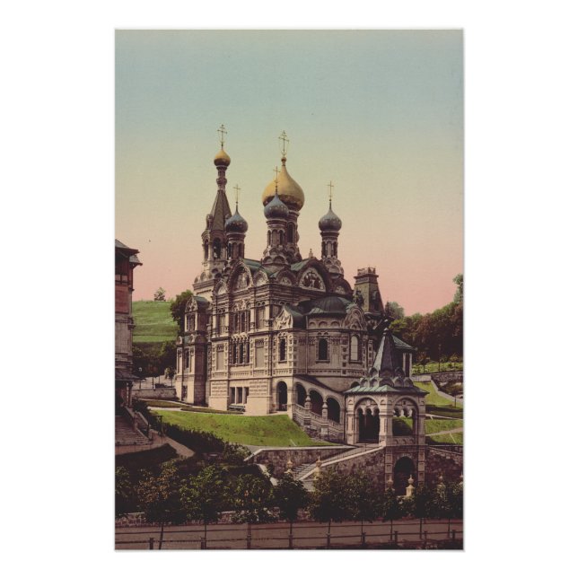 Póster Iglesia ortodoxa rusa en Moscú (Anverso)