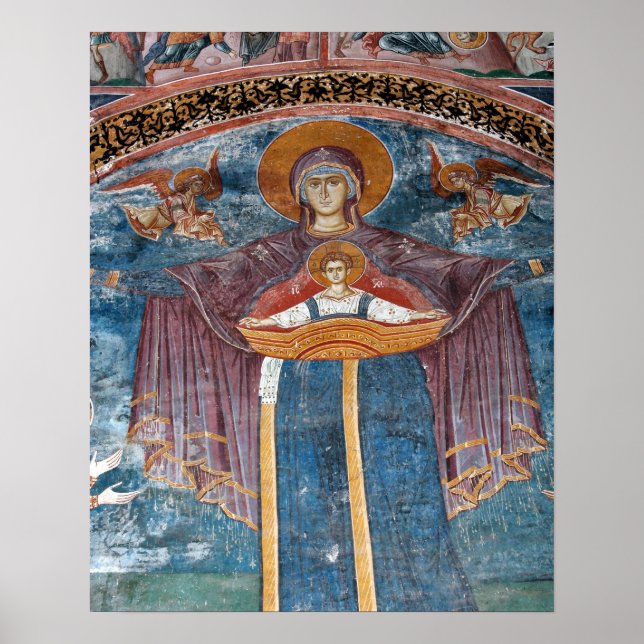 Póster Iglesia Ortodoxa Serbia y lugar de la UNESCO, (Frente)
