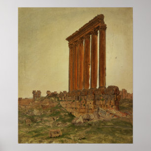 Póster Iglesia - Ruinas del Templo de Zeus Baalbek 1868