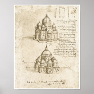 Póster Iglesias abovedadas, Leonardo da Vinci, 1488