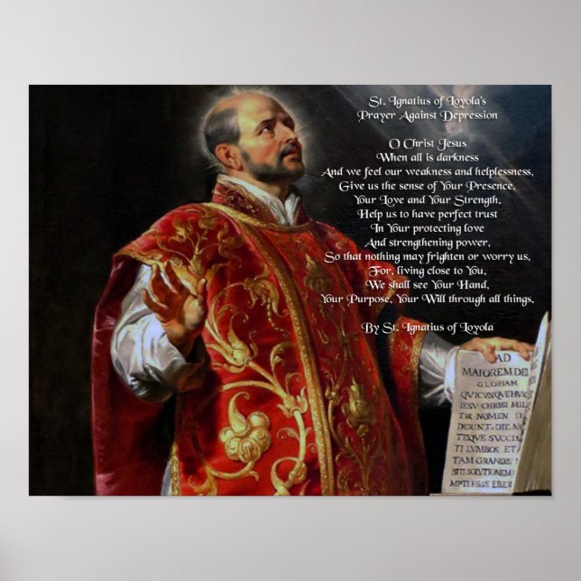 Póster Ignacio de la oración de Loyola contra la depresió (Frente)