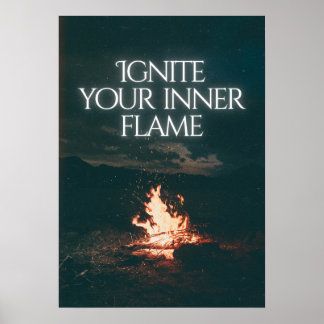 Póster Ignite your inner flame. Motivational 