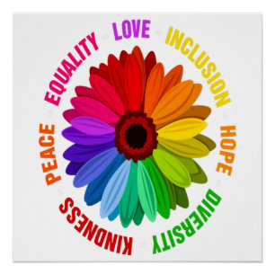 Póster Igualdad Amor Inclusión Esperanza Diversidad Amabi