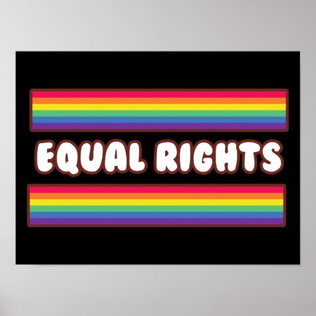 Póster IGUALDAD DE DERECHOS. Bandera arco iris de LGBT+or (Frente)