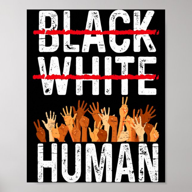 Póster Igualdad Humana Blanco Negro Ropa Historia Negra M (Frente)