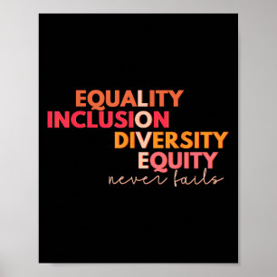 Póster Igualdad Inclusión Diversidad Equidad Nunca Fai