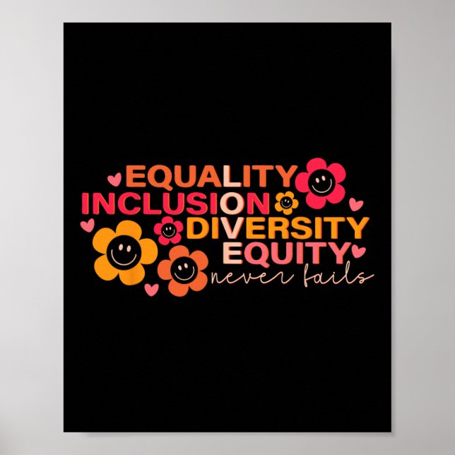 Póster Igualdad Inclusión Diversidad Equidad Rompecabezas (Frente)