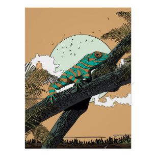 Póster Iguana en la Jungla