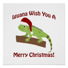 Póster Iguana Te Desea Una Feliz Navidad