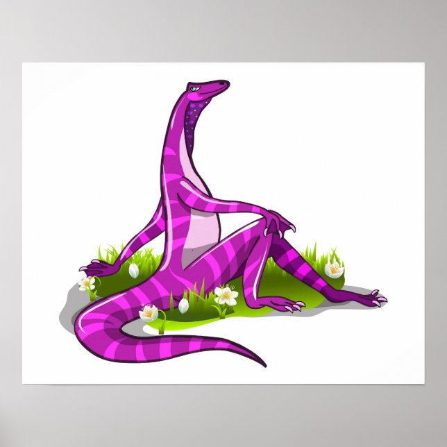 Póster Iguanodon Mostrando Su Belleza Natural. (Frente)