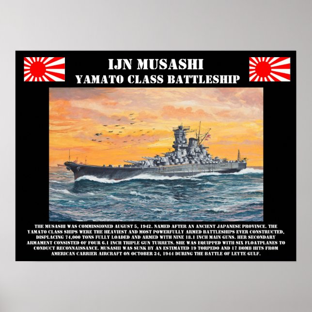 Póster IJN Battleship Musashi Poster (Frente)