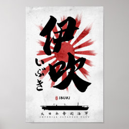 Póster IJN Ibuki Carrier Calligraphy