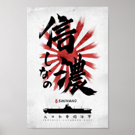 Póster IJN Shinano Carrier Calligraphy