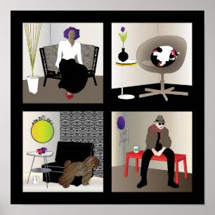 Póster Ikea Interiors Poster - Borde Negro