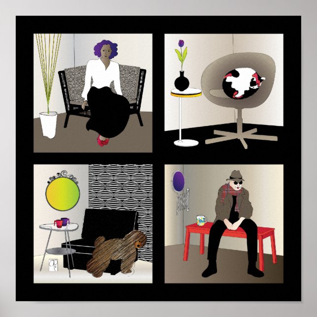 Póster Ikea Interiors Poster - Borde Negro (Frente)