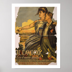 Póster "Il Lavoro"-Work, el nuevo deber (blanco)