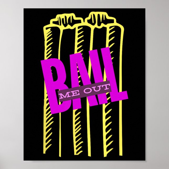 Póster Il Me Out Funny Wickets Cricket T20  (Frente)
