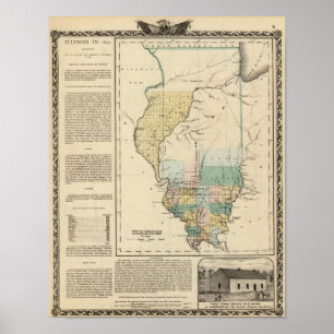 Póster Illinois en 1822