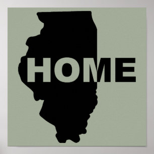 Póster Illinois Hogar Lejos Del Rótulo Poster De Casa