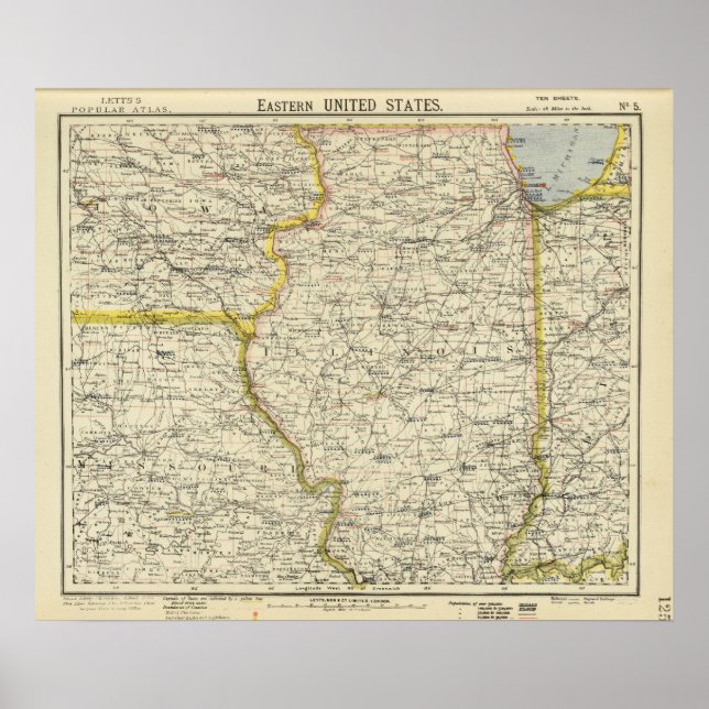 Póster Illinois, Indiana, Iowa, Misuri (Frente)