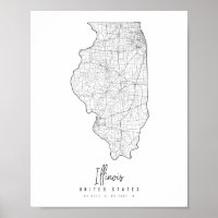 Illinois Minimal Street Map