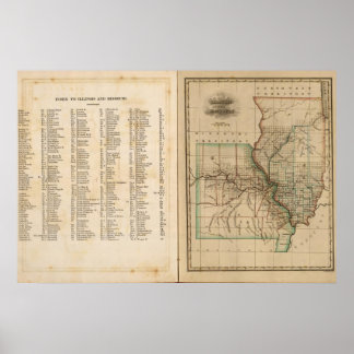Póster Illinois, Missouri