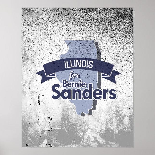 Póster Illinois para Bernie Sanders (Frente)