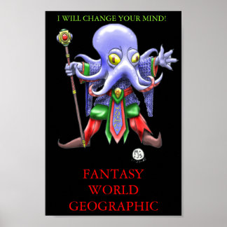 PÓSTER ILLITHIDMON CHIBI MIND FLAYER FANTASY WORLD GEO