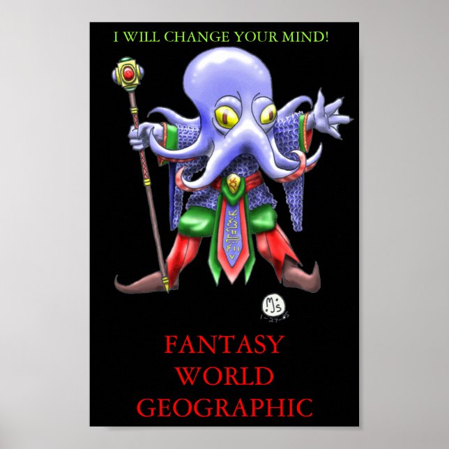 PÓSTER ILLITHIDMON CHIBI MIND FLAYER FANTASY WORLD GEO (Frente)