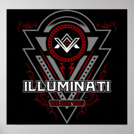 Póster Illuminati Los Vemos Todos Mirando