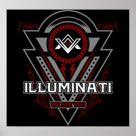 Póster Illuminati Los Vemos Todos Mirando