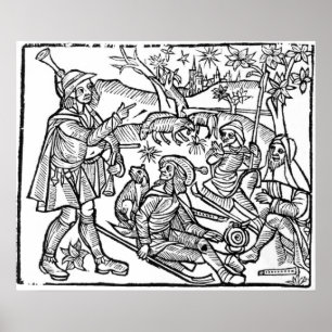 Póster Illustration from the 'Kalendar of Shepherds'