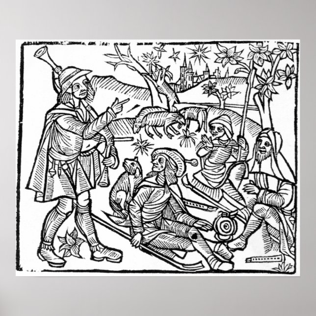 Póster Illustration from the 'Kalendar of Shepherds' (Frente)