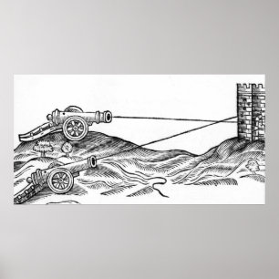 Póster Illustration of Cannon Fire