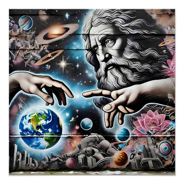 Póster  illustration of god creating the universe (Anverso)