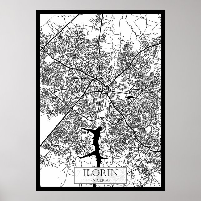 Póster Ilorin Nigeria City Map (Frente)