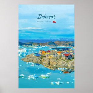 Póster Ilulissat, Groenlandia - Ciudad de los Icebergs