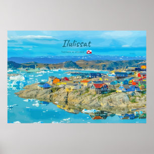 Póster Ilulissat, Groenlandia - Ciudad de los Icebergs