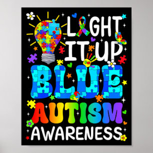 Póster Ilumina de azul pieza de rompecabezas de concienci