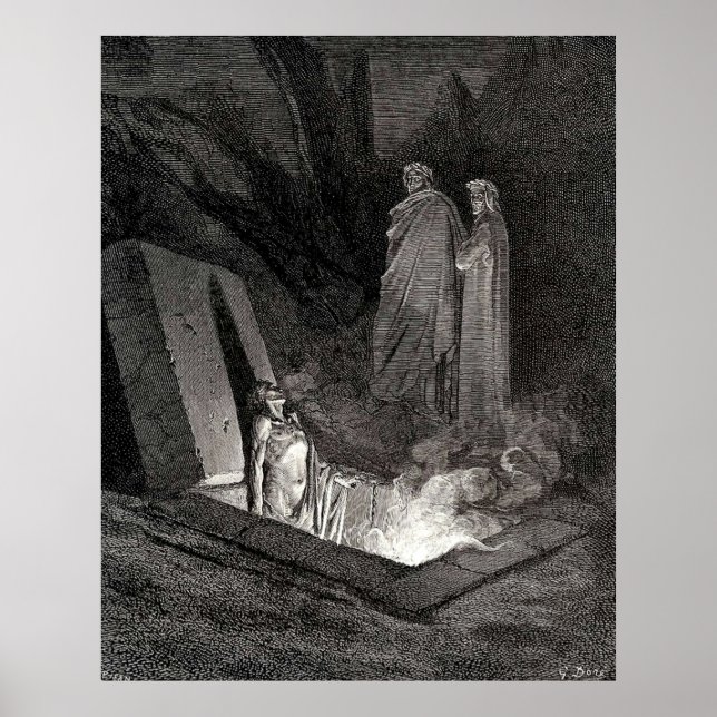 Póster Iluminación de la divina comedia Gustave Dore Dant (Frente)
