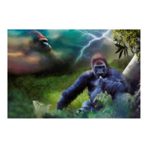 ILUMINACIÓN DE LA JUNGLE DE SILVERBACK GORILLA